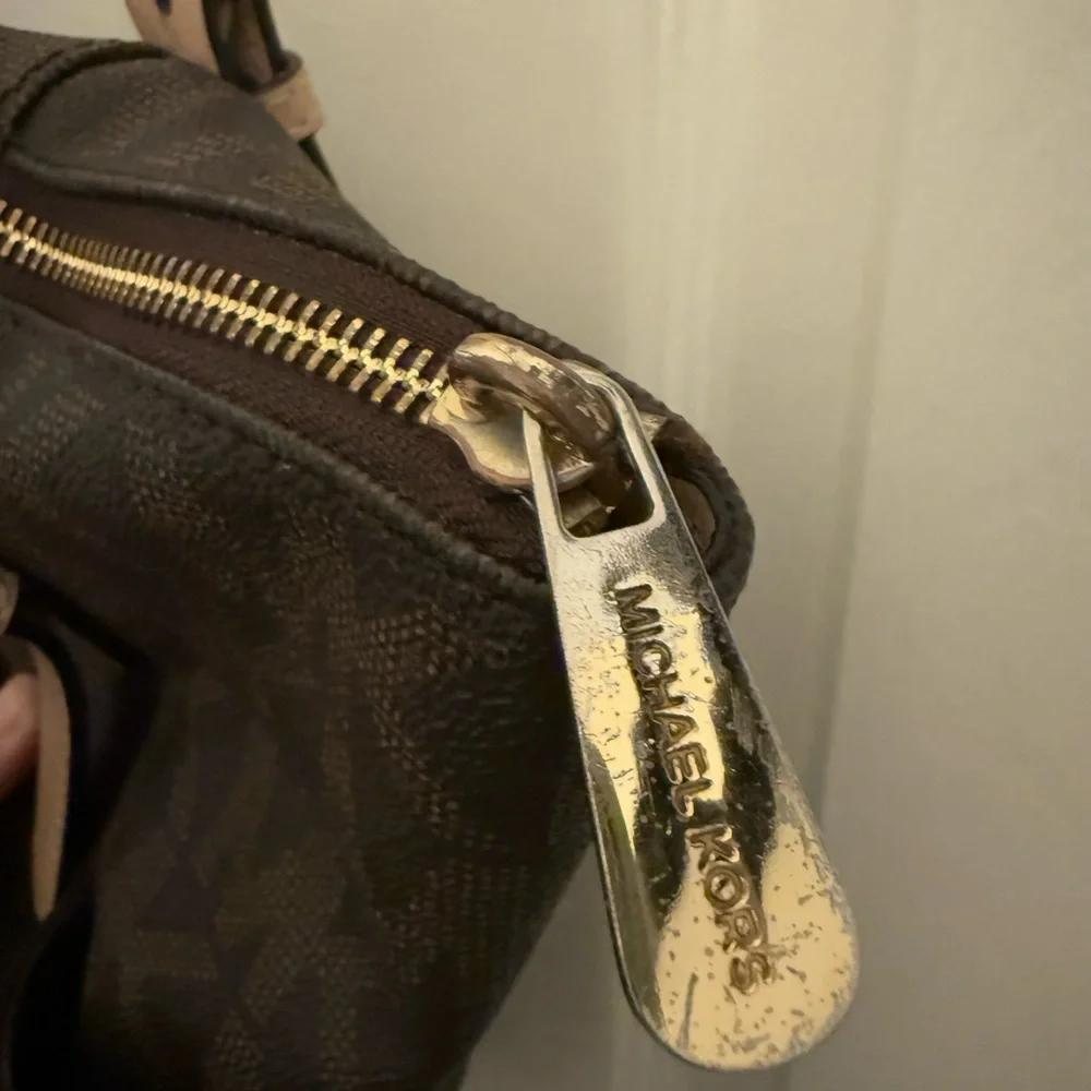 Michael Kors Brown Signature Tote with Leather Accents